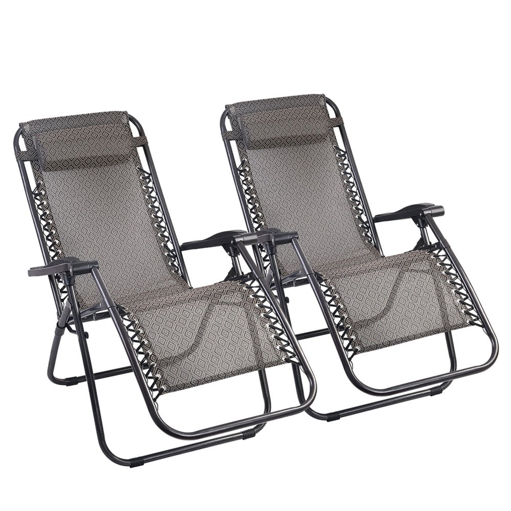 Gardeon 2PC Zero Gravity Chair Folding Outdoor Recliner Adjustable Sun Lounge Camping Beige - FF-ZGC-BEX2 Gardeon 2PC Zero Gravity Chair Folding Outdoor Recliner Adjustable Sun Lounge Camping Beige - Image 7