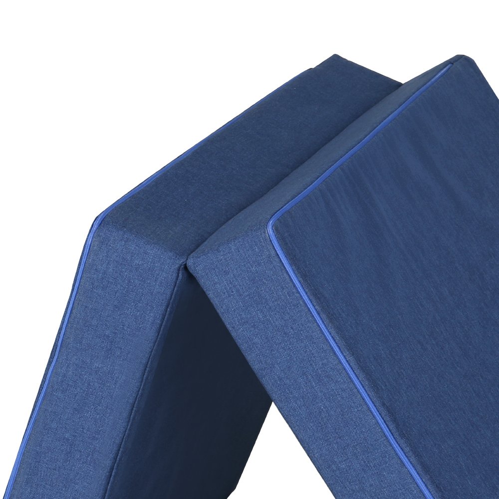 Giselle Bedding Foldable Mattress Folding Foam Single Blue - FOAM-MFM-TRIO-BU Giselle Bedding Foldable Mattress Folding Foam Single Blue - Image 4