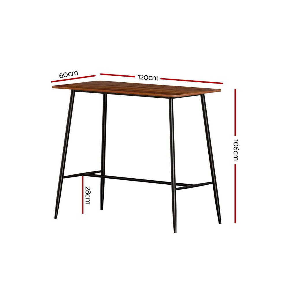 Artiss Halle Bar Table 120CM Rectangular - FUR-S-BAR-TAB-02-WD Artiss Halle Bar Table 120CM Rectangular - Image 2