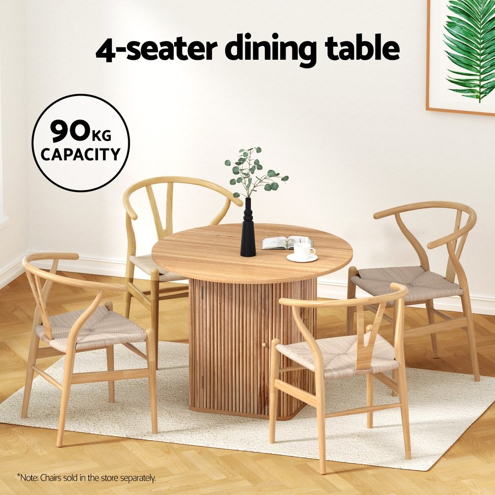 1M Artiss Dining Table Storage Base - FUR-U-DTAB-RD-WD-AB 1M Artiss Dining Table Storage Base - Image 4