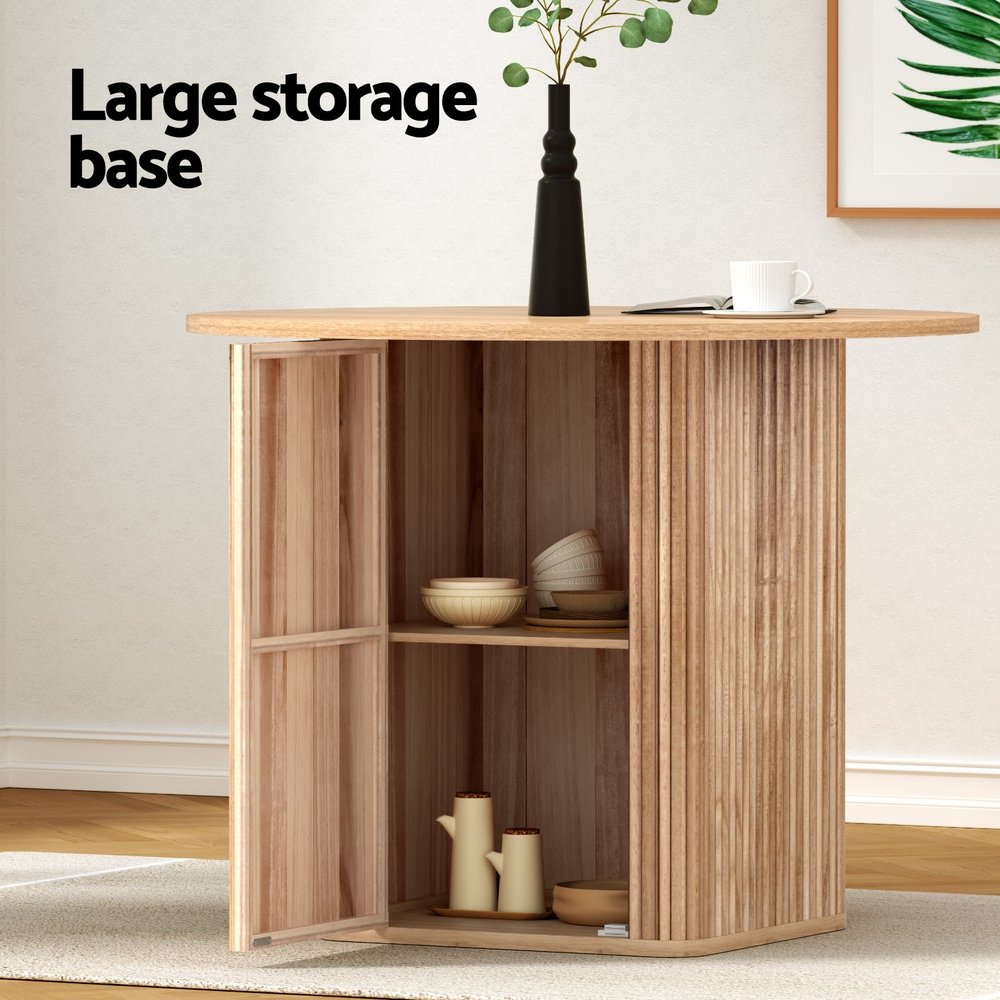 1M Artiss Dining Table Storage Base - FUR-U-DTAB-RD-WD-AB 1M Artiss Dining Table Storage Base - Image 5