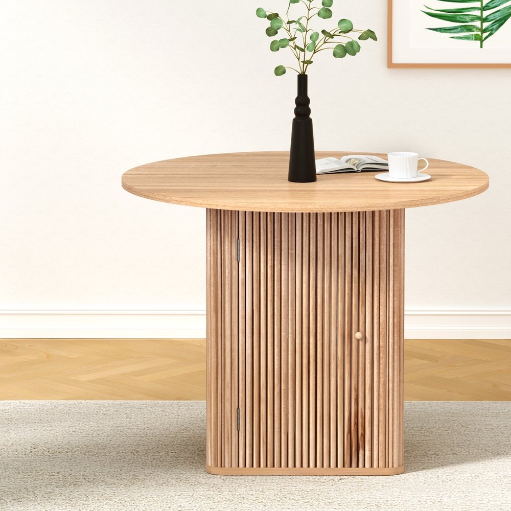 1M Artiss Dining Table Storage Base - FUR-U-DTAB-RD-WD-AB 1M Artiss Dining Table Storage Base - Image 7