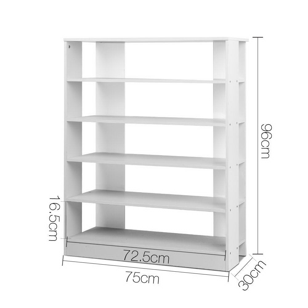 Artiss Shoe Rack Cabinet 30 Pairs 6-Tier Shelf White - FURNI-C-SHOE-R5-WH Artiss Shoe Rack Cabinet 30 Pairs 6-Tier Shelf White - Image 4