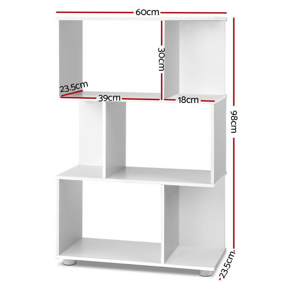 Artiss Bookshelf 3 Tiers - NINA White - FURNI-E-DIS-AKEI-WH Artiss Bookshelf 3 Tiers - NINA White - Image 4
