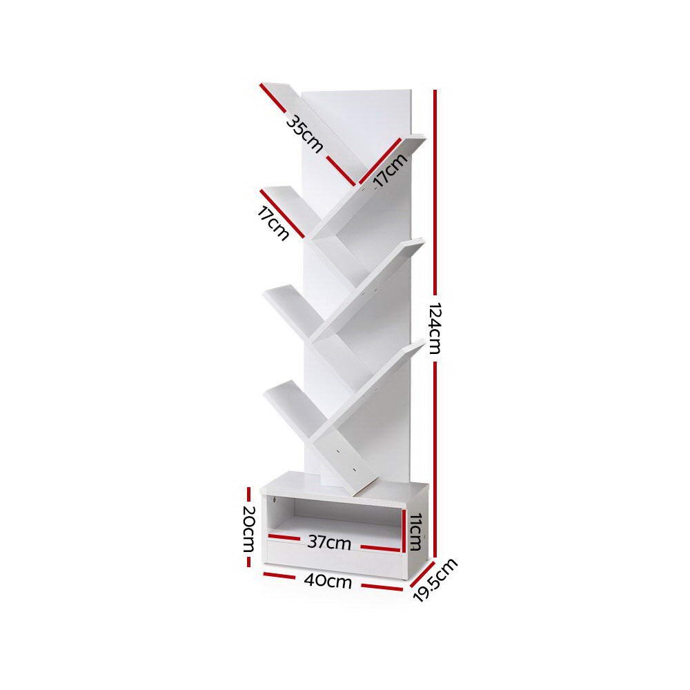 Artiss Tree Bookshelf 7 Tiers - ECHO White - FURNI-E-SHELF-7T-WH Artiss Tree Bookshelf 7 Tiers - ECHO White - Image 4