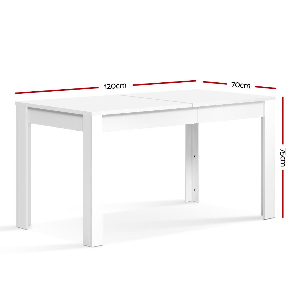 Artiss Dining Table Rectangular 4 Seater 120CM White Natu - FURNI-N-TAB120-WH Artiss Dining Table Rectangular 4 Seater 120CM White Natu - Image 2