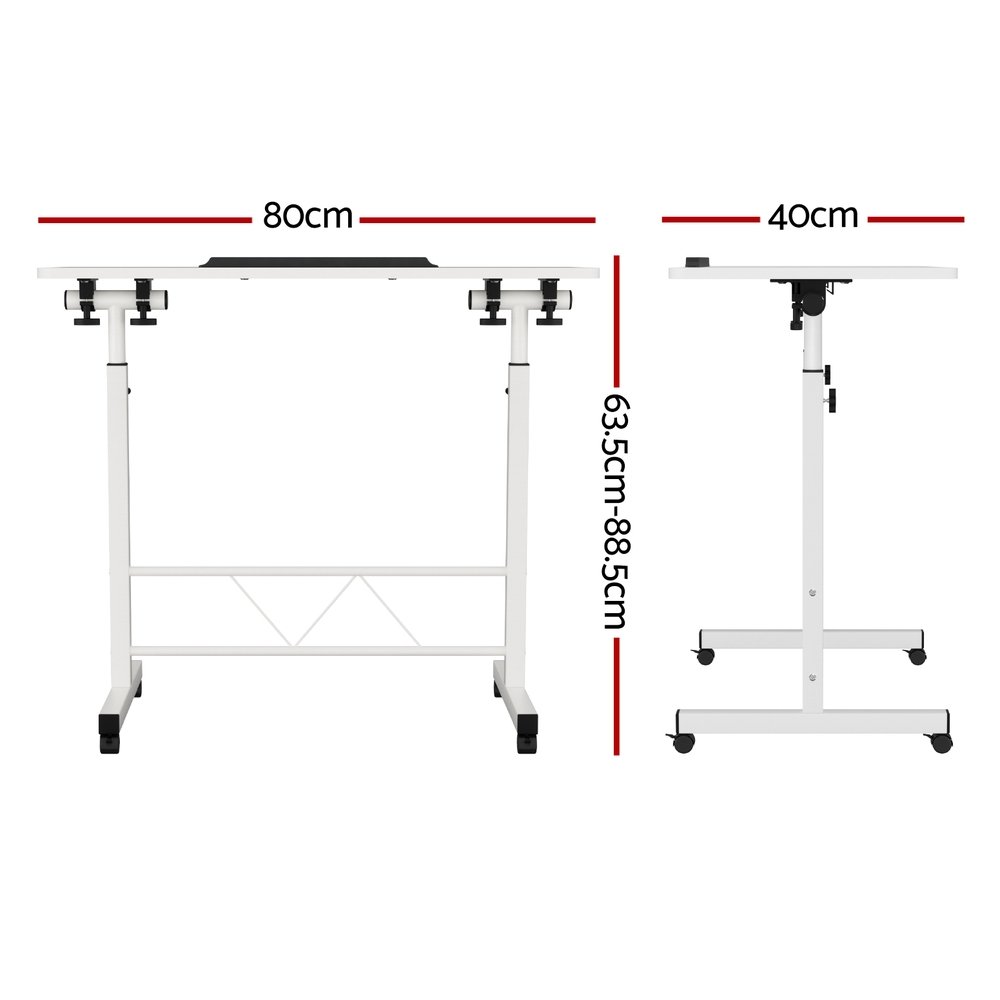 Artiss Laptop Desk Table Adjustable 80CM White - LA-DESK-80T-WH Artiss Laptop Desk Table Adjustable 80CM White - Image 2
