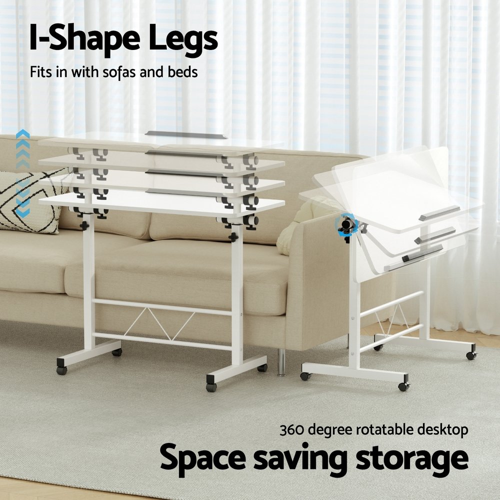 Artiss Laptop Desk Table Adjustable 80CM White - LA-DESK-80T-WH Artiss Laptop Desk Table Adjustable 80CM White - Image 5