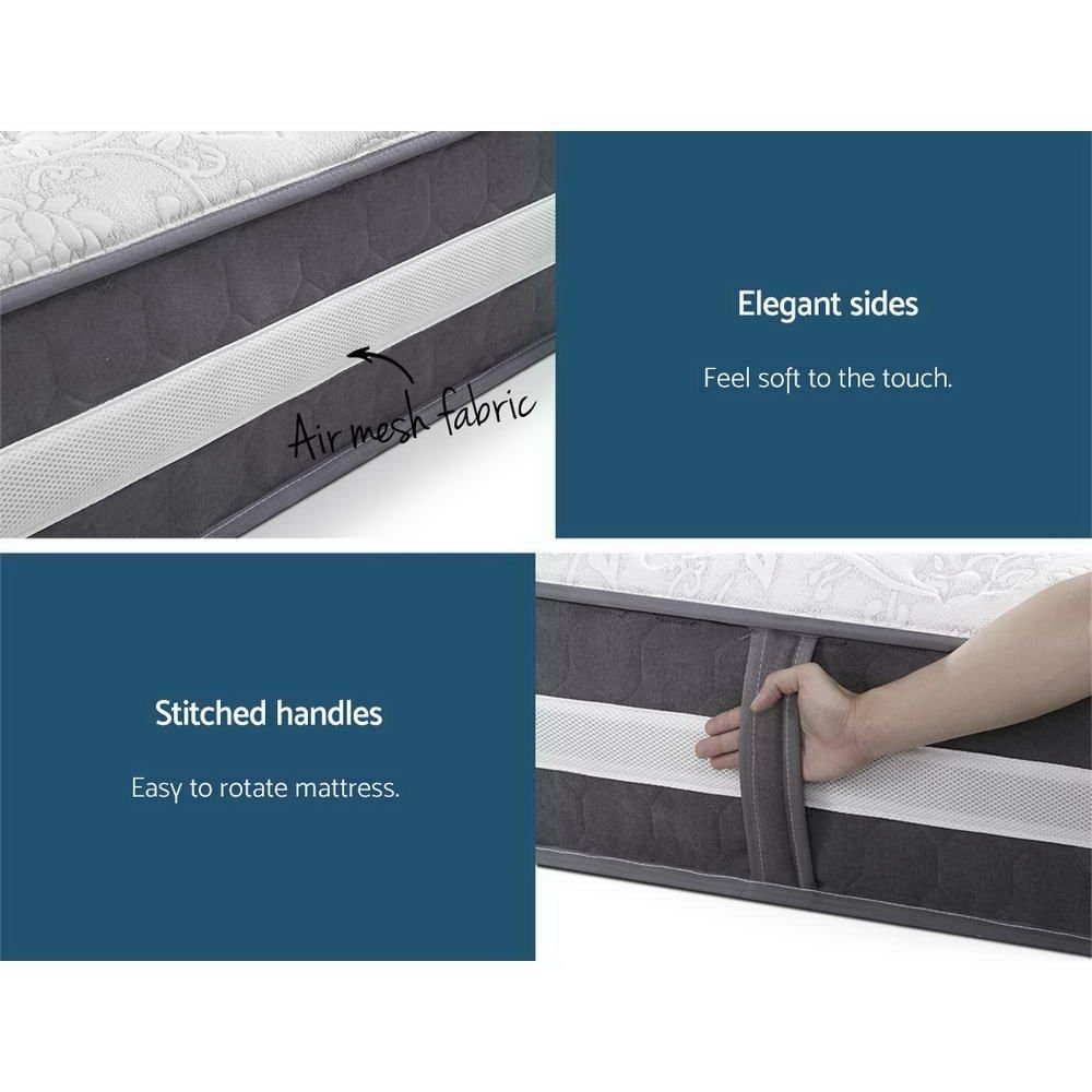 Giselle Bedding 30cm Mattress Pocket Spring King Single - MATTRESS-0606-KS Giselle Bedding 30cm Mattress Pocket Spring King Single - Image 6