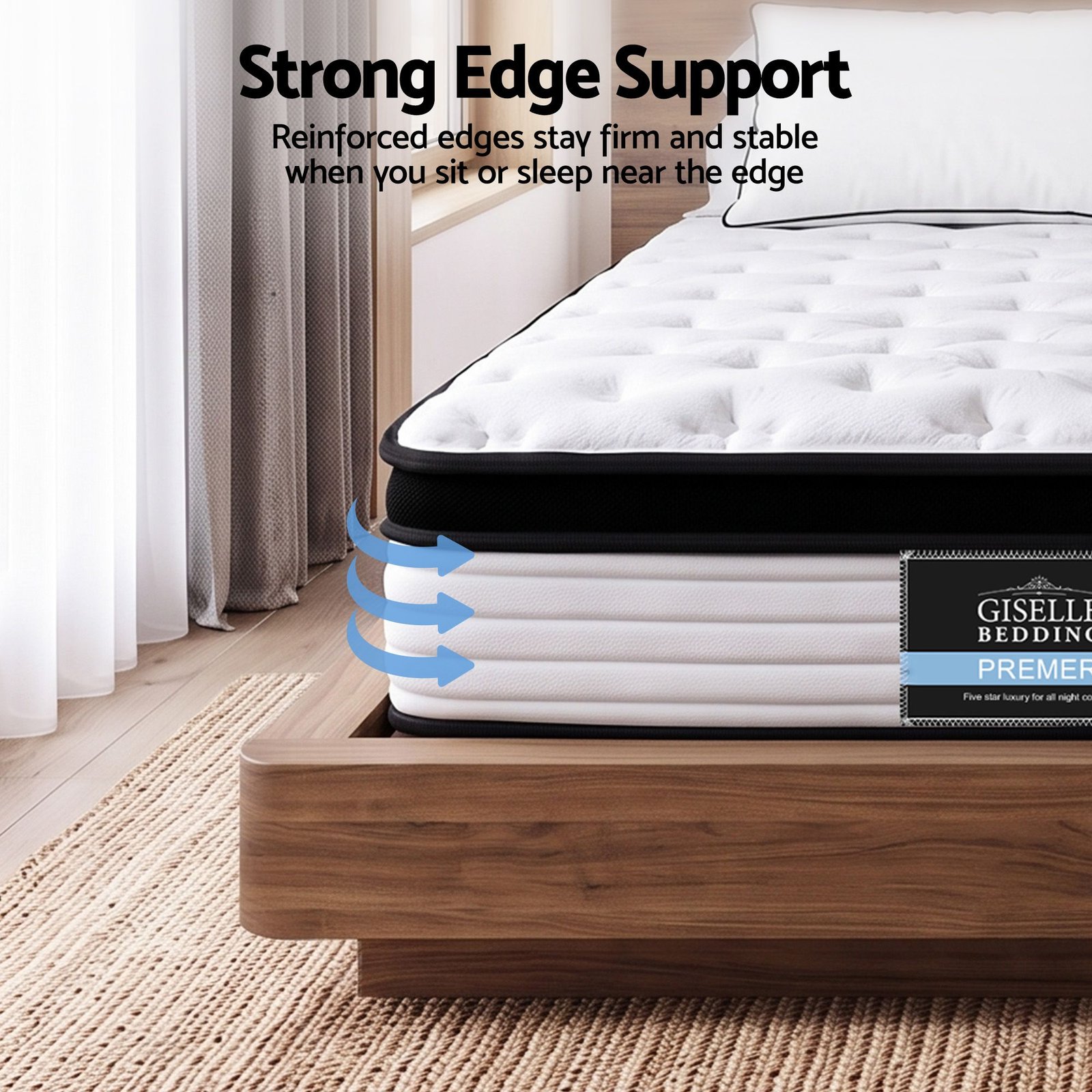 Giselle Bedding 31cm Mattress Euro Top King Single - MATTRESS-B-BET-KS Giselle Bedding 31cm Mattress Euro Top King Single - Image 7