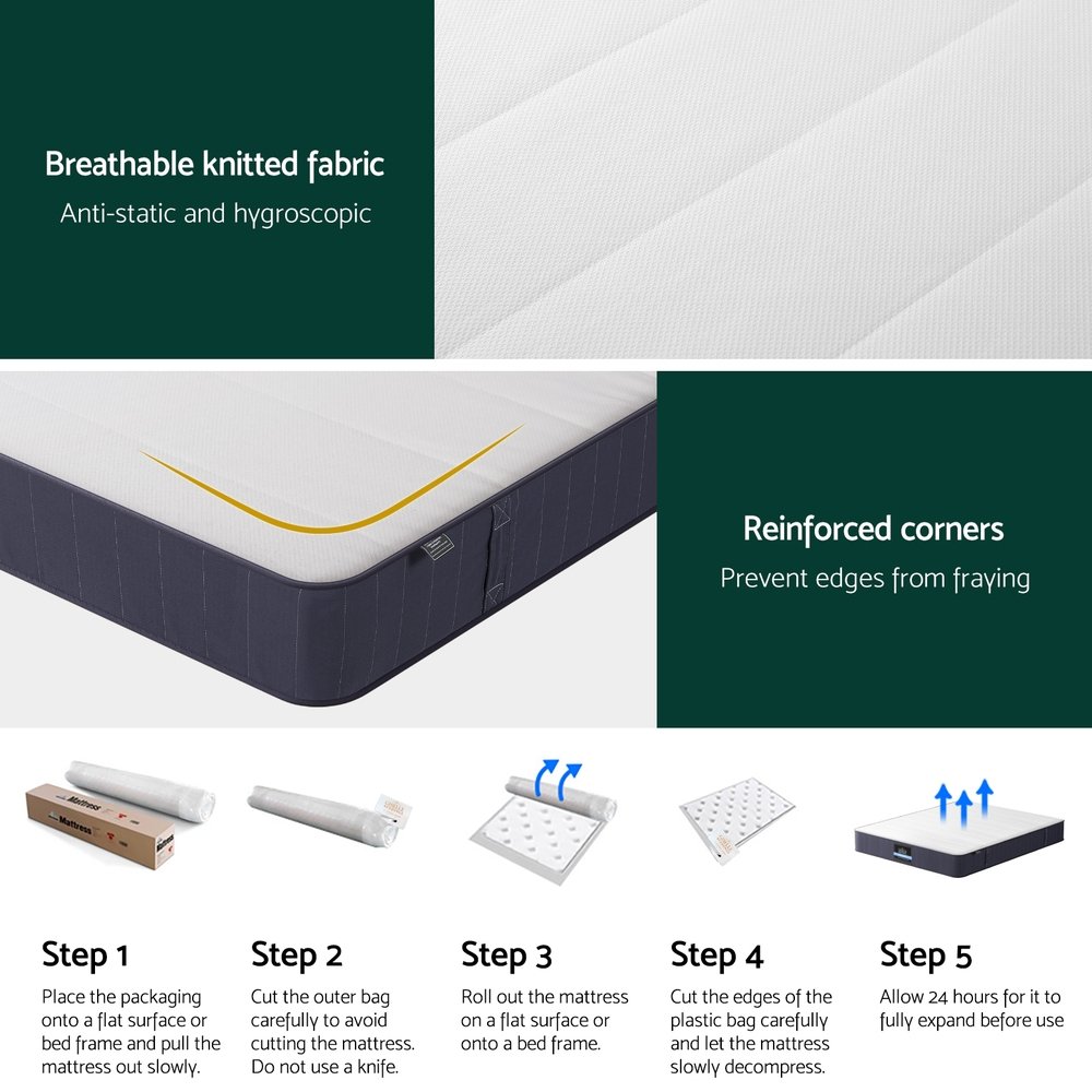 20cm Giselle Mattress Queen Bed Pocket Spring Mattresses - MATTRESS-E-CLOUD-20-Q 20cm Giselle Mattress Queen Bed Pocket Spring Mattresses - Image 7