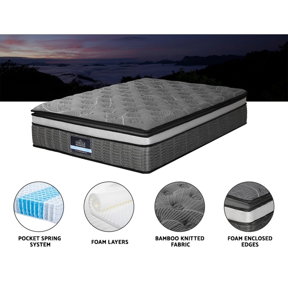 Giselle Bedding 34cm Mattress Double Layer Pocket Spring King - MATTRESS-MINI-PS-K Giselle Bedding 34cm Mattress Double Layer Pocket Spring King - Image 5