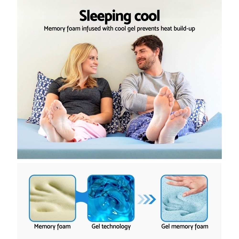 Giselle Bedding Memory Foam Mattress Topper Cool Gel 5cm Single - MATTRESS-TOP-C-GEL-5-S Giselle Bedding Memory Foam Mattress Topper Cool Gel 5cm Single - Image 3