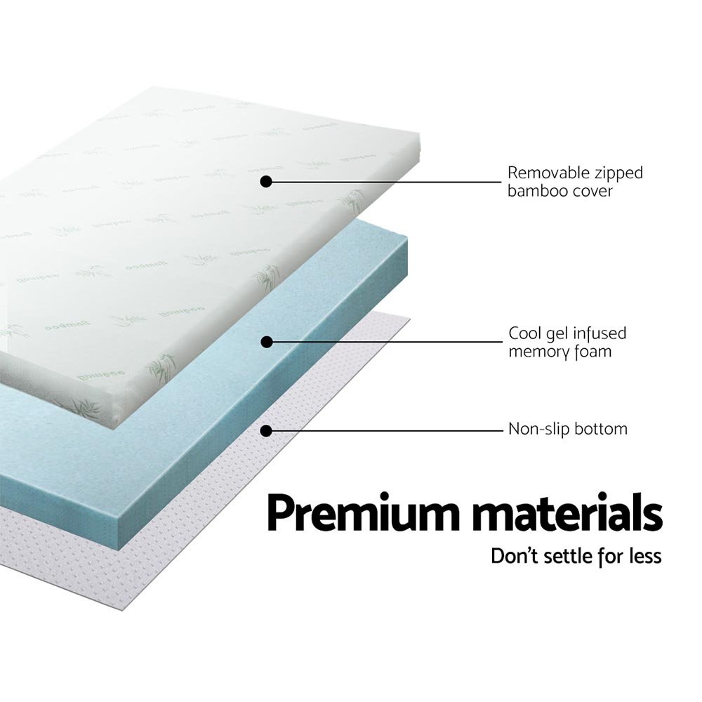 Giselle Bedding Memory Foam Mattress Topper Cool Gel 5cm Single - MATTRESS-TOP-C-GEL-5-S Giselle Bedding Memory Foam Mattress Topper Cool Gel 5cm Single - Image 4