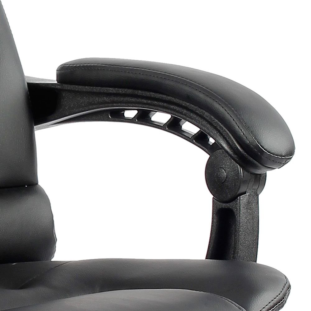 Artiss 8 Point Massage Office Chair PU Leather Footrest Black - MOC-9MJ-BK-COMBO Artiss 8 Point Massage Office Chair PU Leather Footrest Black - Image 9