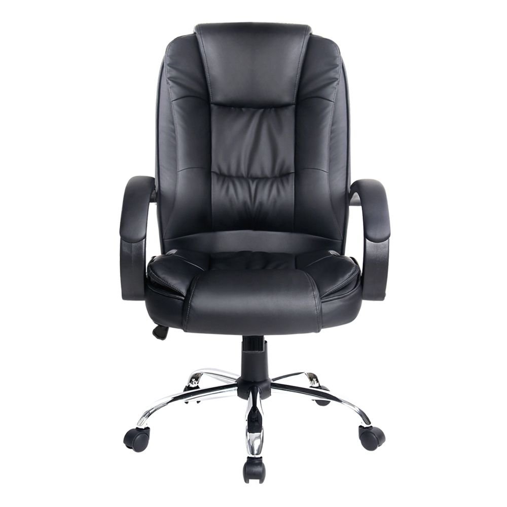 Artiss Executive Office Chair Leather Tilt Black - OCHAIR-G-9127-BK Artiss Executive Office Chair Leather Tilt Black - Image 3