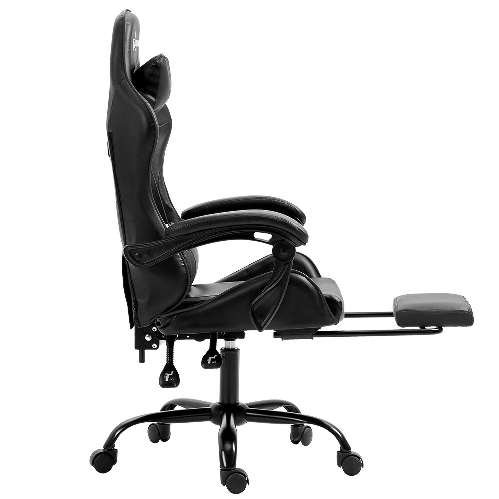 Artiss Gaming Office Chair Executive Computer Leather Chairs Footrest Grey - OCHAIR-G-R4775-FT-BK-GY Artiss Gaming Office Chair Executive Computer Leather Chairs Footrest Grey - Image 4