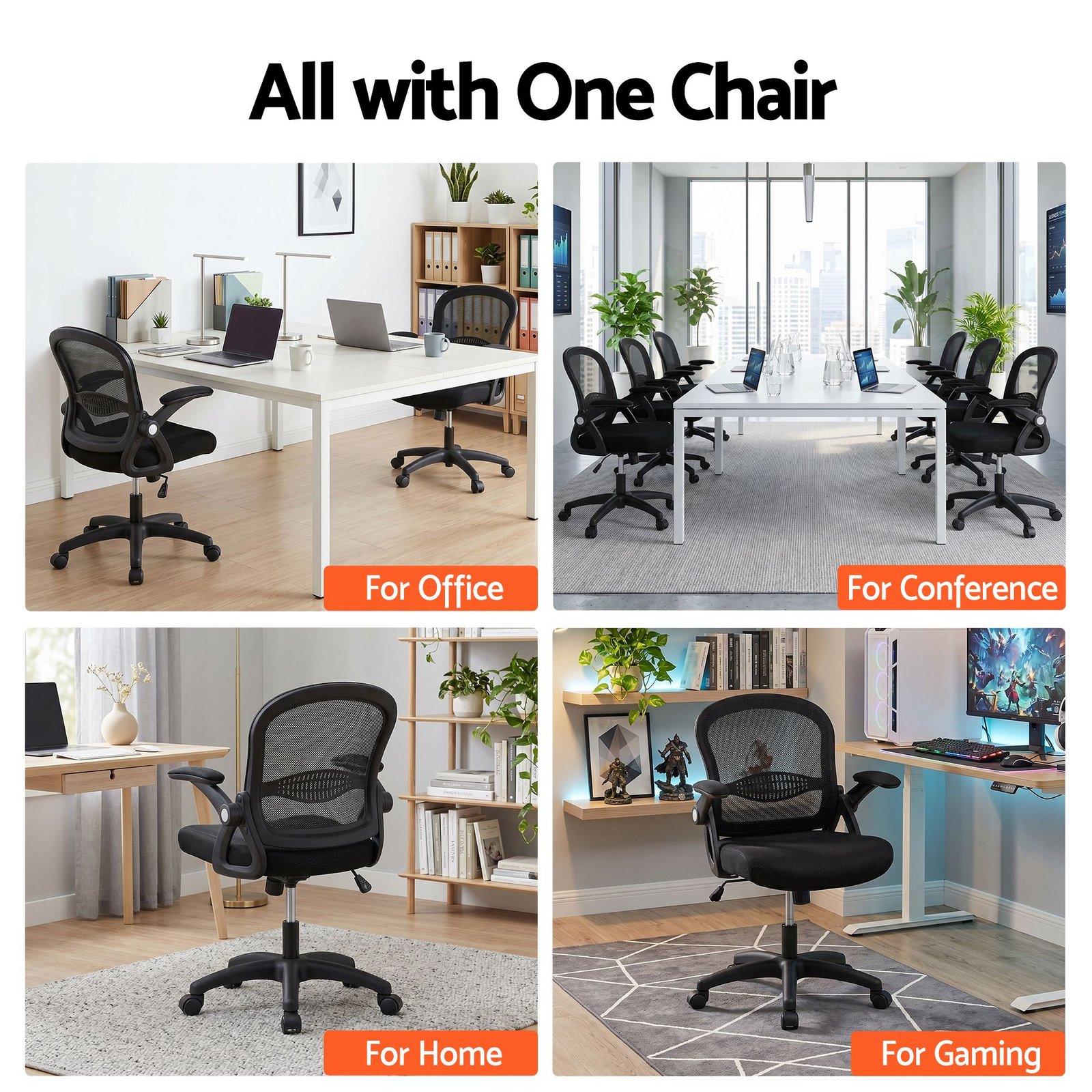 Artiss Mesh Office Chair Computer Gaming Desk Chairs Work Study Mid Back - OCHAIR-L-2013-BK Artiss Mesh Office Chair Computer Gaming Desk Chairs Work Study Mid Back - Image 9
