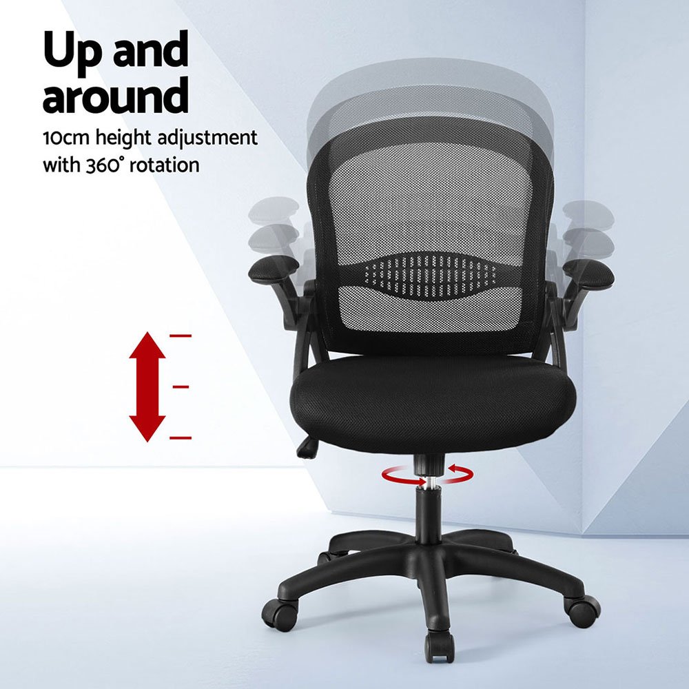 Artiss 2x Mesh Office Chair Computer Gaming Desk Chairs Work Study Mid Back - OCHAIR-L-2013-BKX2 Artiss 2x Mesh Office Chair Computer Gaming Desk Chairs Work Study Mid Back - Image 4