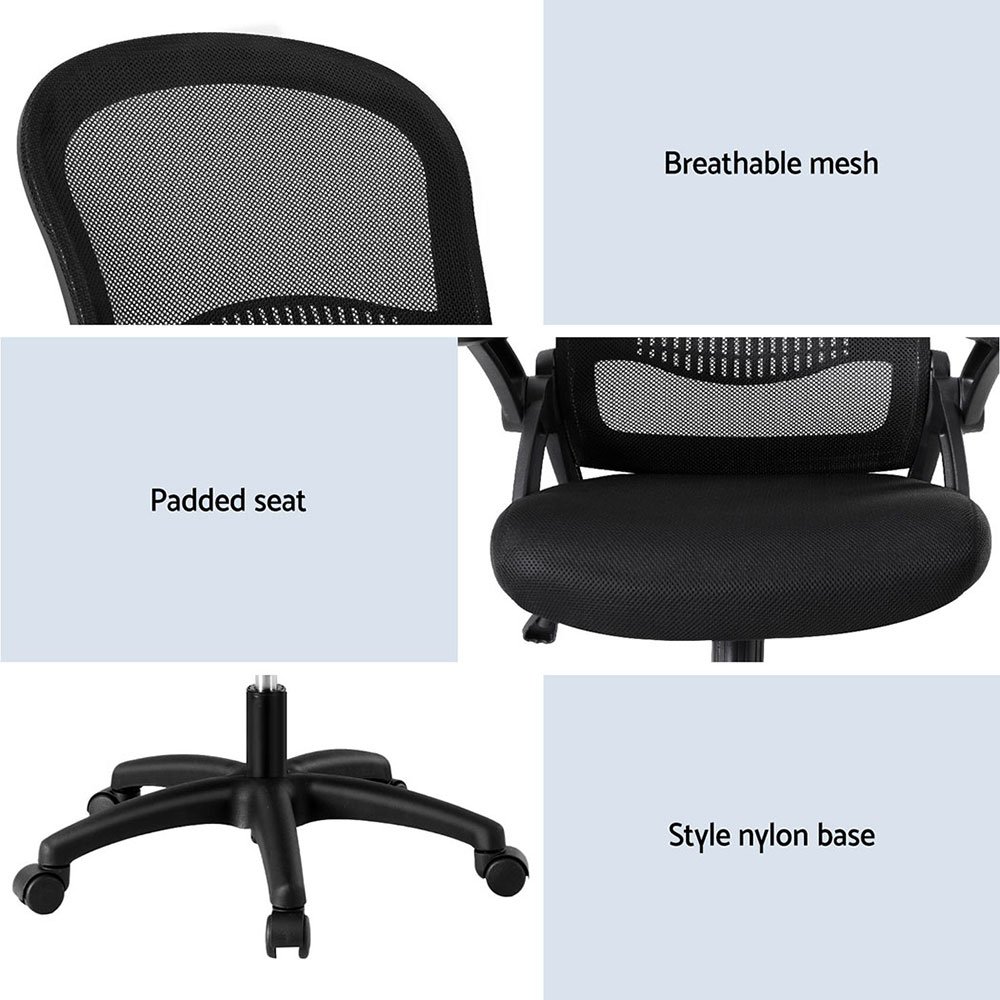 Artiss 2x Mesh Office Chair Computer Gaming Desk Chairs Work Study Mid Back - OCHAIR-L-2013-BKX2 Artiss 2x Mesh Office Chair Computer Gaming Desk Chairs Work Study Mid Back - Image 6