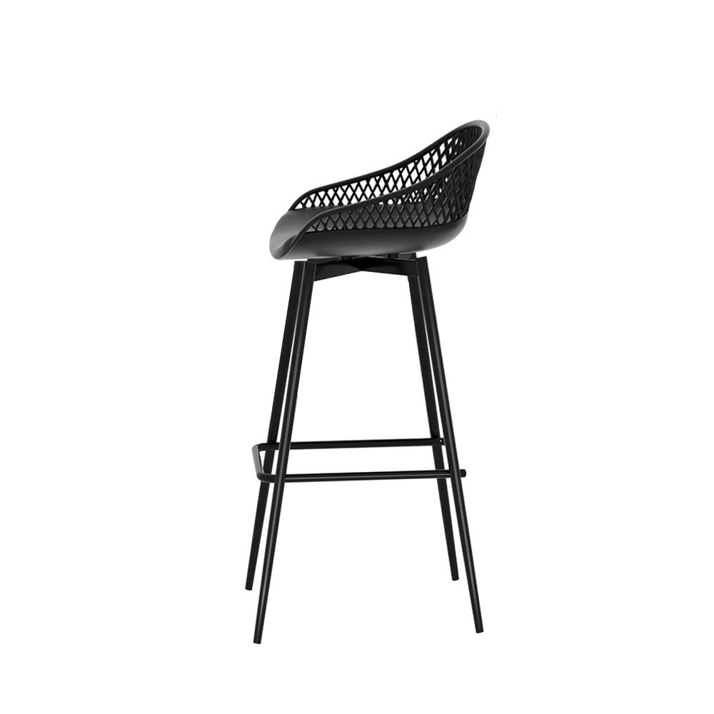 Gardeon 4x Outdoor Bar Stools Plastic Black - ODF-BA-CHAIR-PP-4X Gardeon 4x Outdoor Bar Stools Plastic Black - Image 4