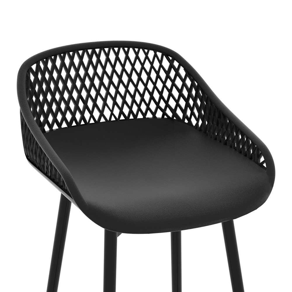 Gardeon 4x Outdoor Bar Stools Plastic Black - ODF-BA-CHAIR-PP-4X Gardeon 4x Outdoor Bar Stools Plastic Black - Image 5