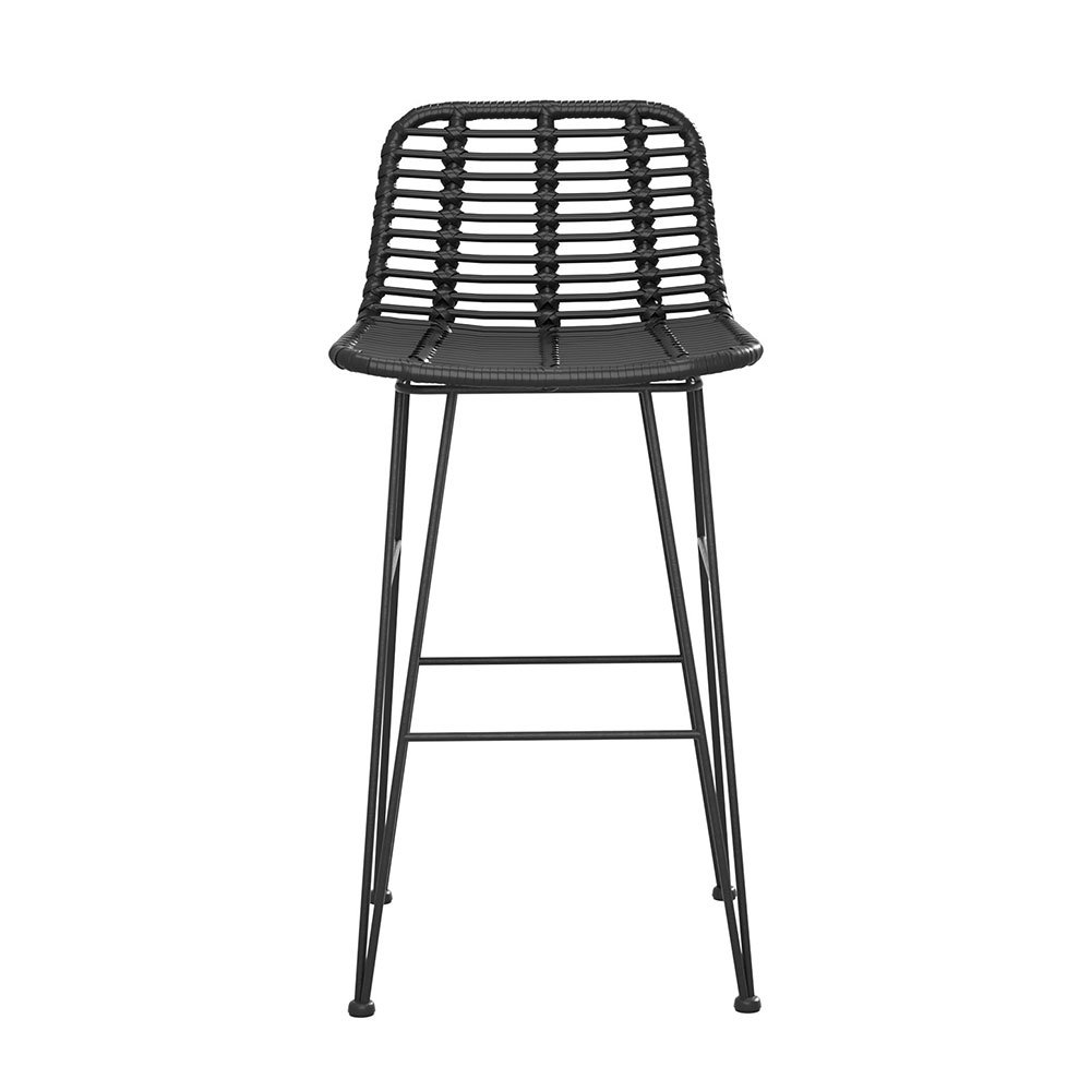 Gardeon 2x Outdoor Bar Stools Rattan Black - ODF-BA-TW-RATTAN-BK-X2 Gardeon 2x Outdoor Bar Stools Rattan Black - Image 3