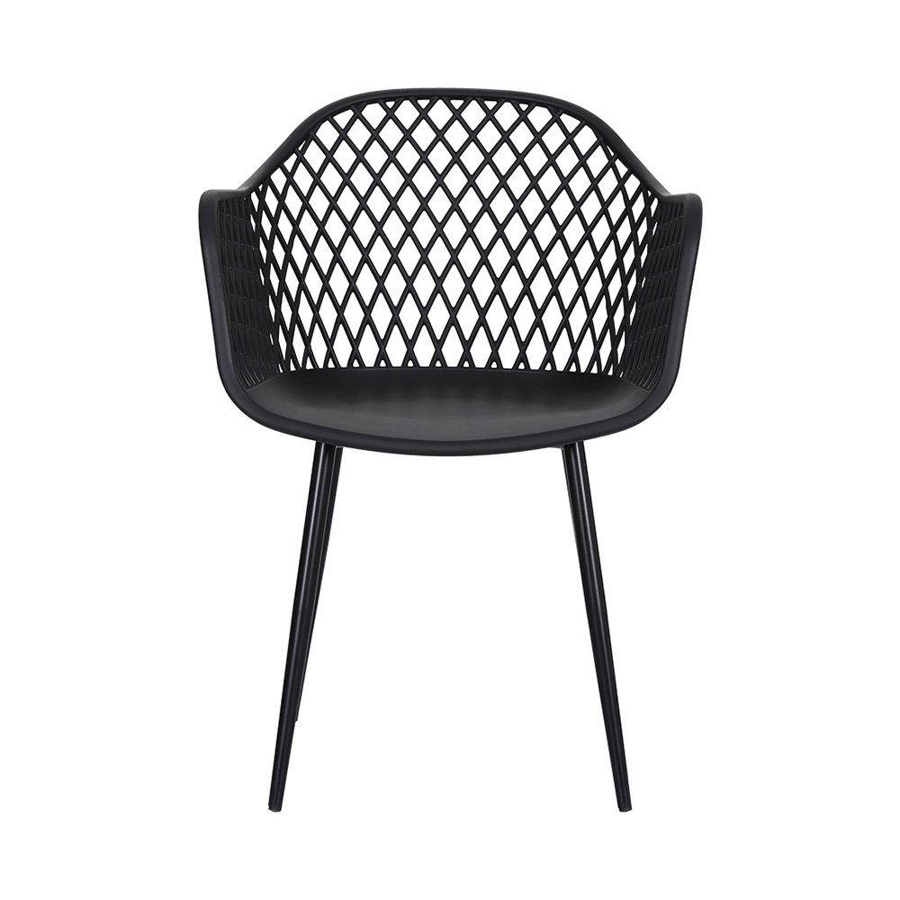 Gardeon 4PC Outdoor Dining Chairs PP Lounge Chair Patio Furniture Garden Black - ODF-CHAIR-PP130-BK-4X Gardeon 4PC Outdoor Dining Chairs PP Lounge Chair Patio Furniture Garden Black - Image 3