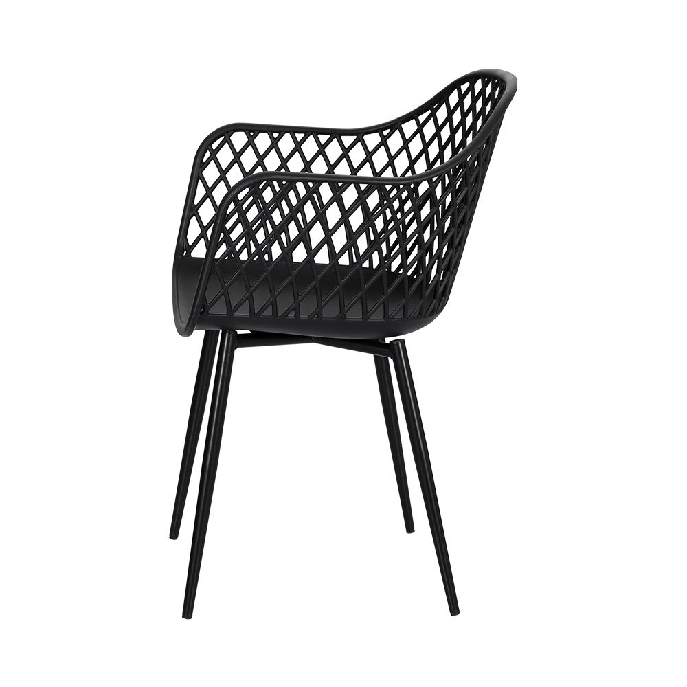 Gardeon 4PC Outdoor Dining Chairs PP Lounge Chair Patio Furniture Garden Black - ODF-CHAIR-PP130-BK-4X Gardeon 4PC Outdoor Dining Chairs PP Lounge Chair Patio Furniture Garden Black - Image 4