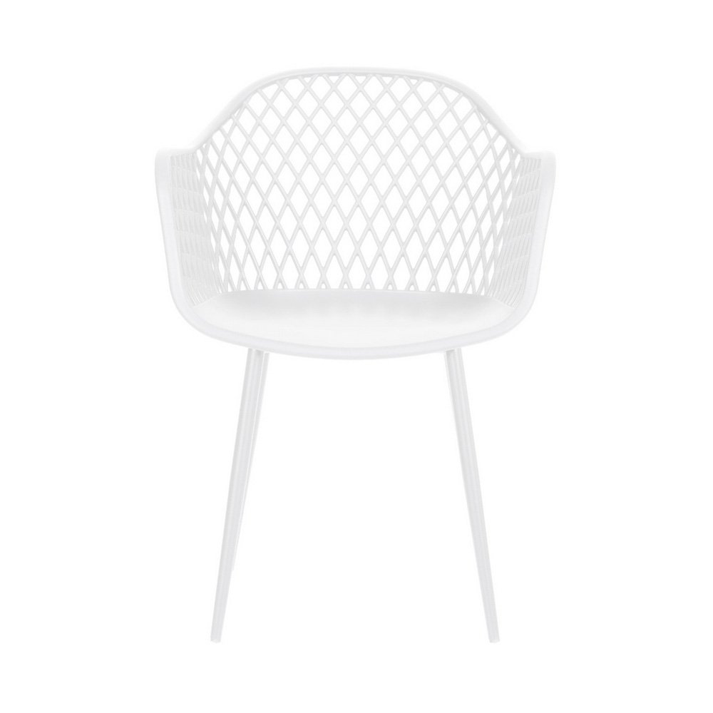Gardeon 4PC Outdoor Dining Chairs PP Lounge Chair Patio Furniture Garden White - ODF-CHAIR-PP130-WH-4X Gardeon 4PC Outdoor Dining Chairs PP Lounge Chair Patio Furniture Garden White - Image 3
