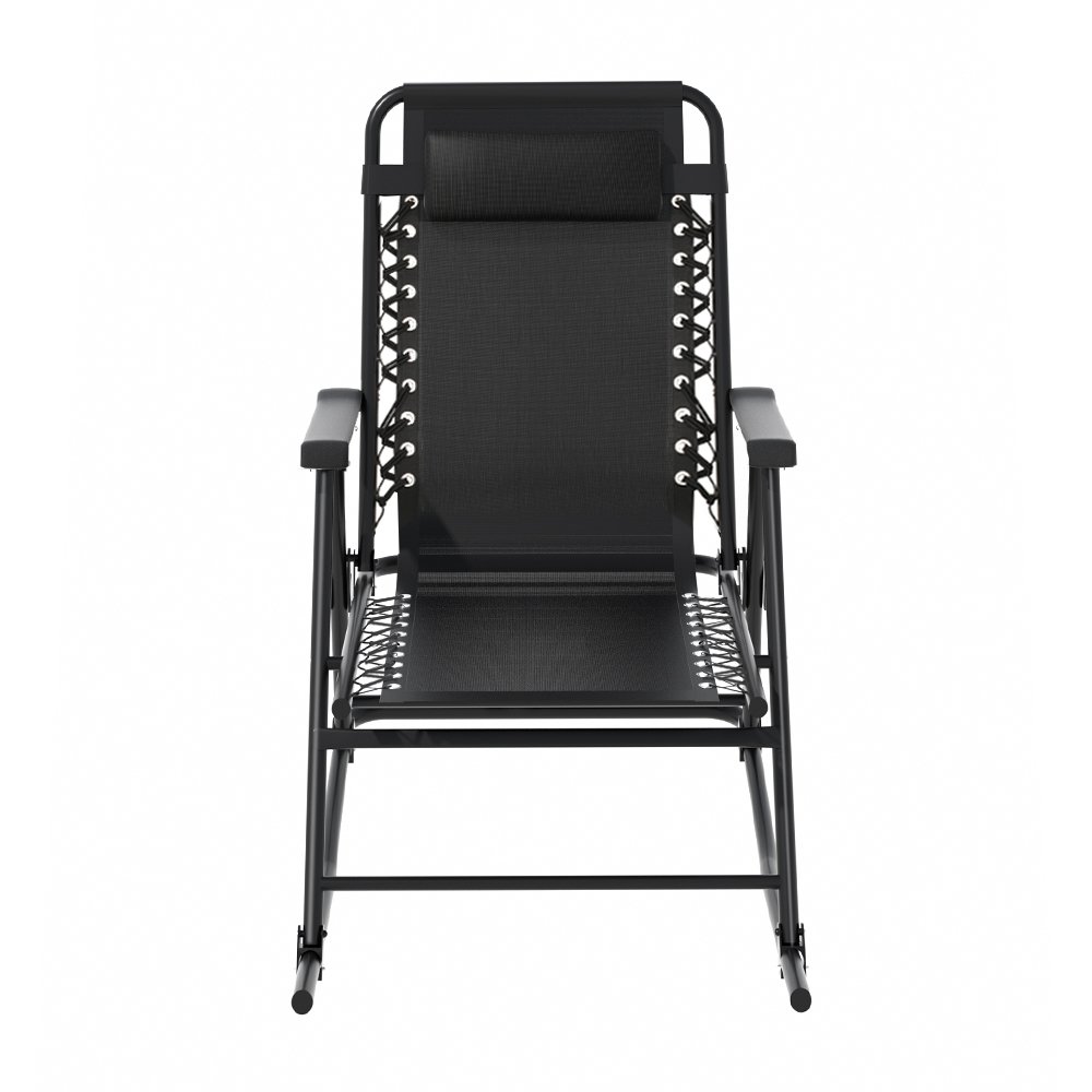 Gardeon Outdoor Rocking Chair Folding Reclining Recliner Patio Furniture Garden - ODF-ROCK-TXL-BK Gardeon Outdoor Rocking Chair Folding Reclining Recliner Patio Furniture Garden - Image 3