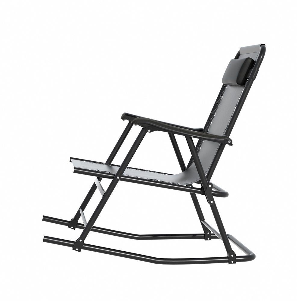 Gardeon Outdoor Rocking Chair Folding Reclining Recliner Patio Furniture Garden - ODF-ROCK-TXL-BK Gardeon Outdoor Rocking Chair Folding Reclining Recliner Patio Furniture Garden - Image 4