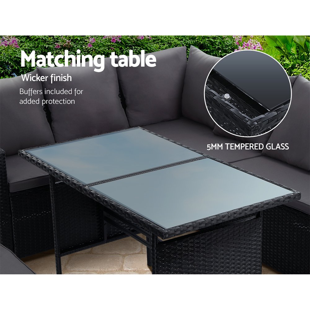 Gardeon Outdoor Dining Set Sofa Lounge Setting Chairs Table Bench Black Cover - ODF-SDBOSS-1BENCH-BK-COVER Gardeon Outdoor Dining Set Sofa Lounge Setting Chairs Table Bench Black Cover - Image 4