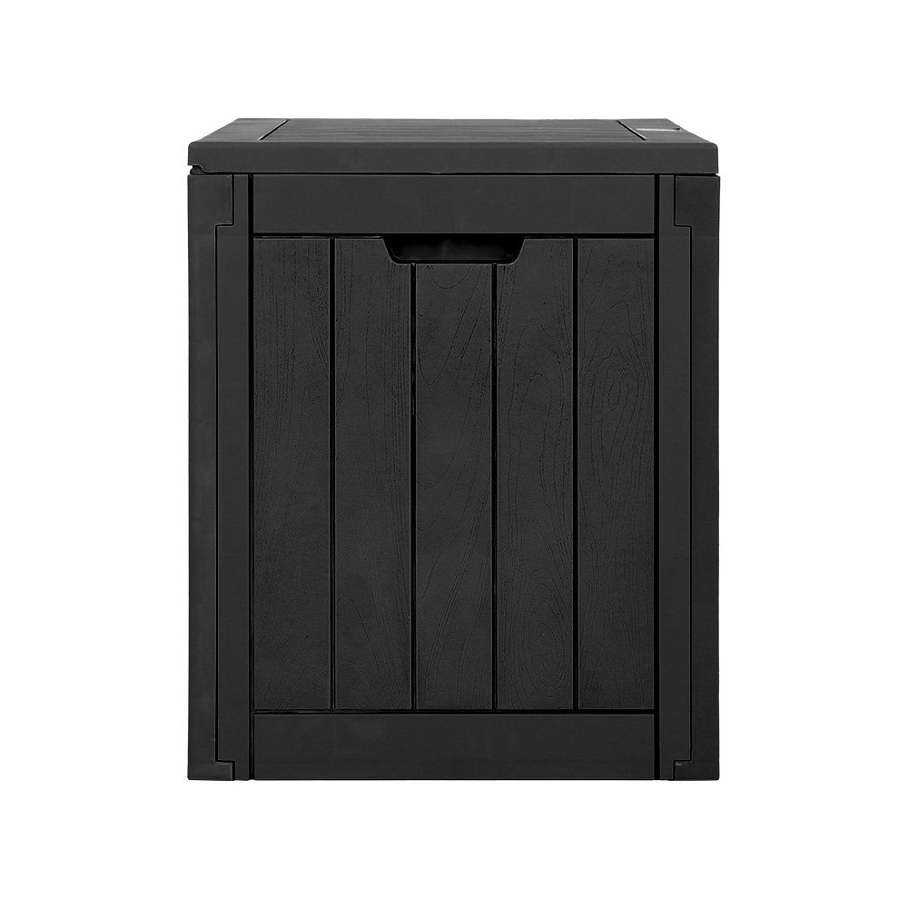 Gardeon Outdoor Storage Box 118L Container Lockable Garden Toy Tool Shed Black - OSB-C-118L-BK Gardeon Outdoor Storage Box 118L Container Lockable Garden Toy Tool Shed Black - Image 3