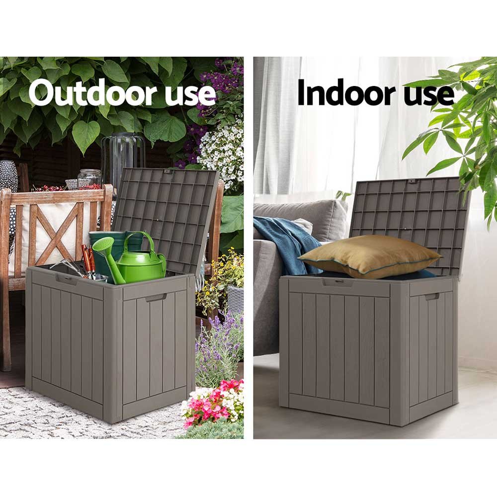 Gardeon Outdoor Storage Box 118L Container Lockable Garden Toy Tool Shed Grey - OSB-C-118L-GR Gardeon Outdoor Storage Box 118L Container Lockable Garden Toy Tool Shed Grey - Image 6