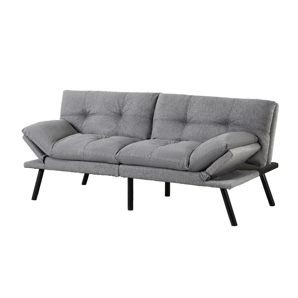 Artiss Sofa Bed Convertible 3 Seater Couch Recliner Lounge Chair Fabric Grey