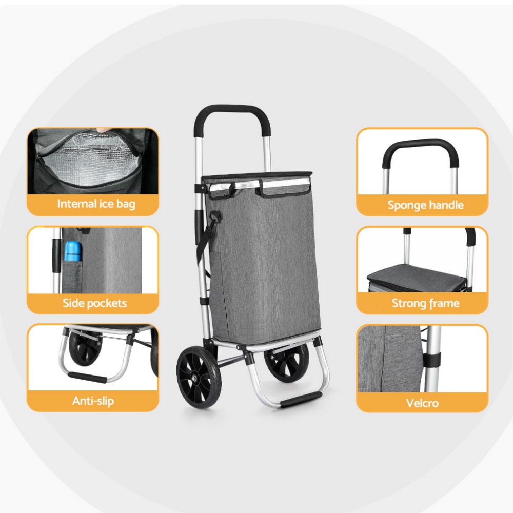 Emajin Shopping Trolley Cart 45KG Foldable Grey - ST-45L-OX-GR Emajin Shopping Trolley Cart 45KG Foldable Grey - Image 6