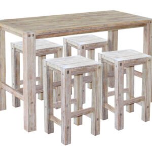 Sturdy bar table and bar stools (WHITE)