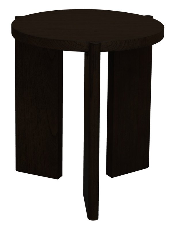 Apollo Round Solid Timber Side Table (Black) - V199-LT000APB Apollo Round Solid Timber Side Table (Black) - Image 2