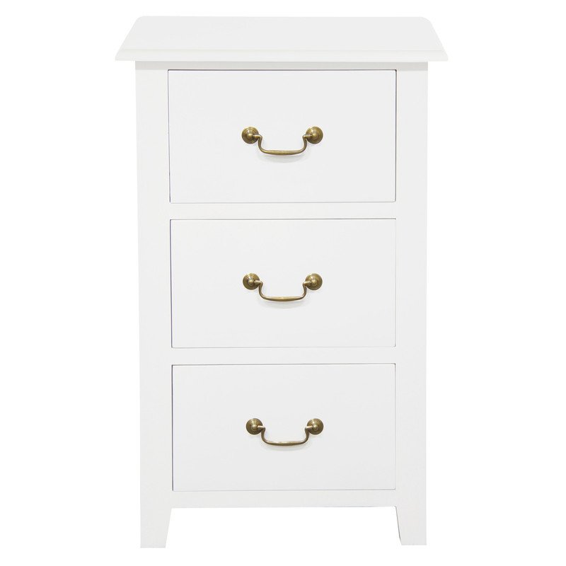 Tasmania 3 Drawer Lamp Table (White)