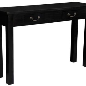 2 Drawer Straight Leg Sofa/Hall Table (Black)