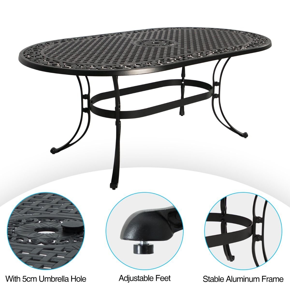 Fiji oval dining table - V231-CAT-046 BLACK Fiji oval dining table - Image 3