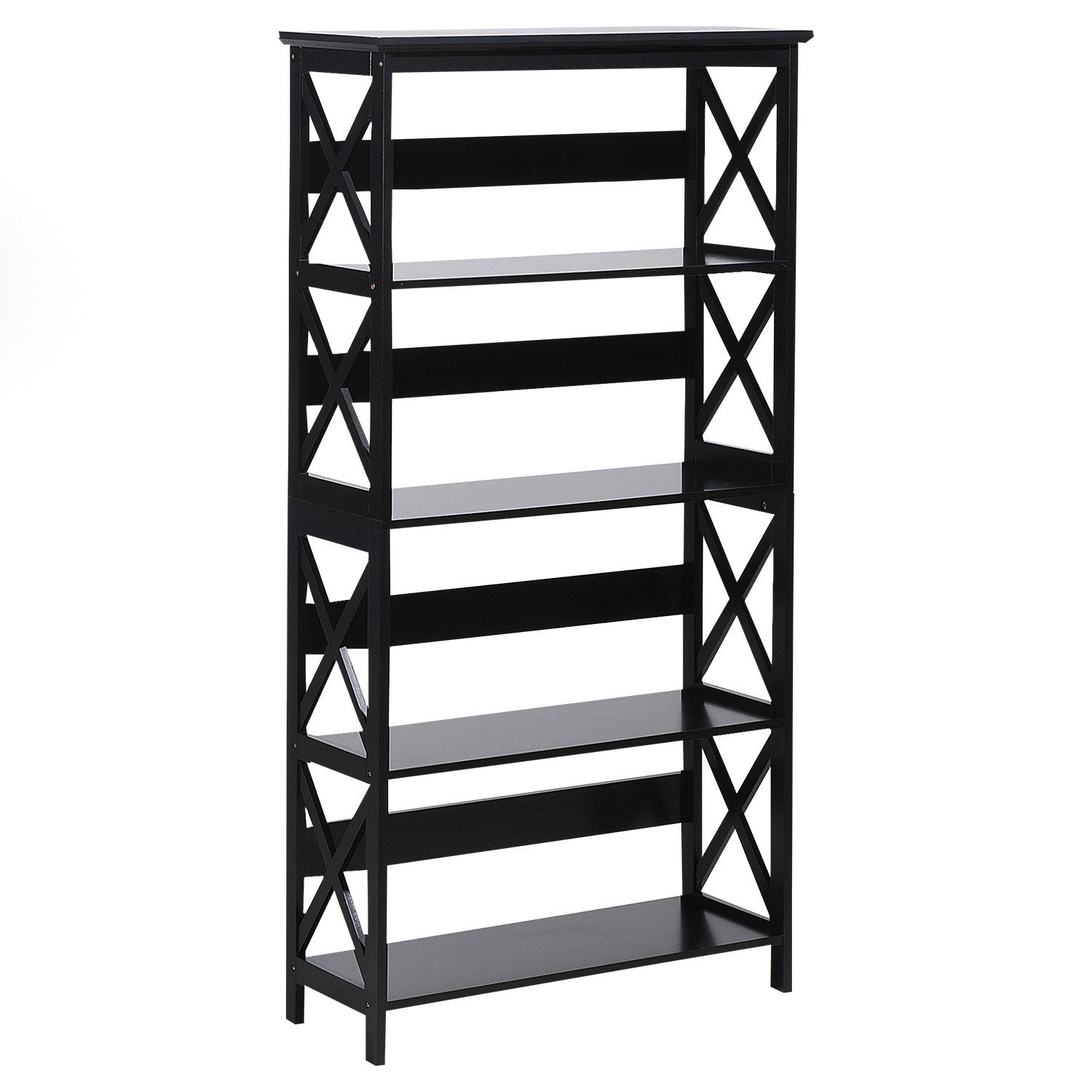 Sarantino Daphne 5-tier Cross Panel Bookshelf