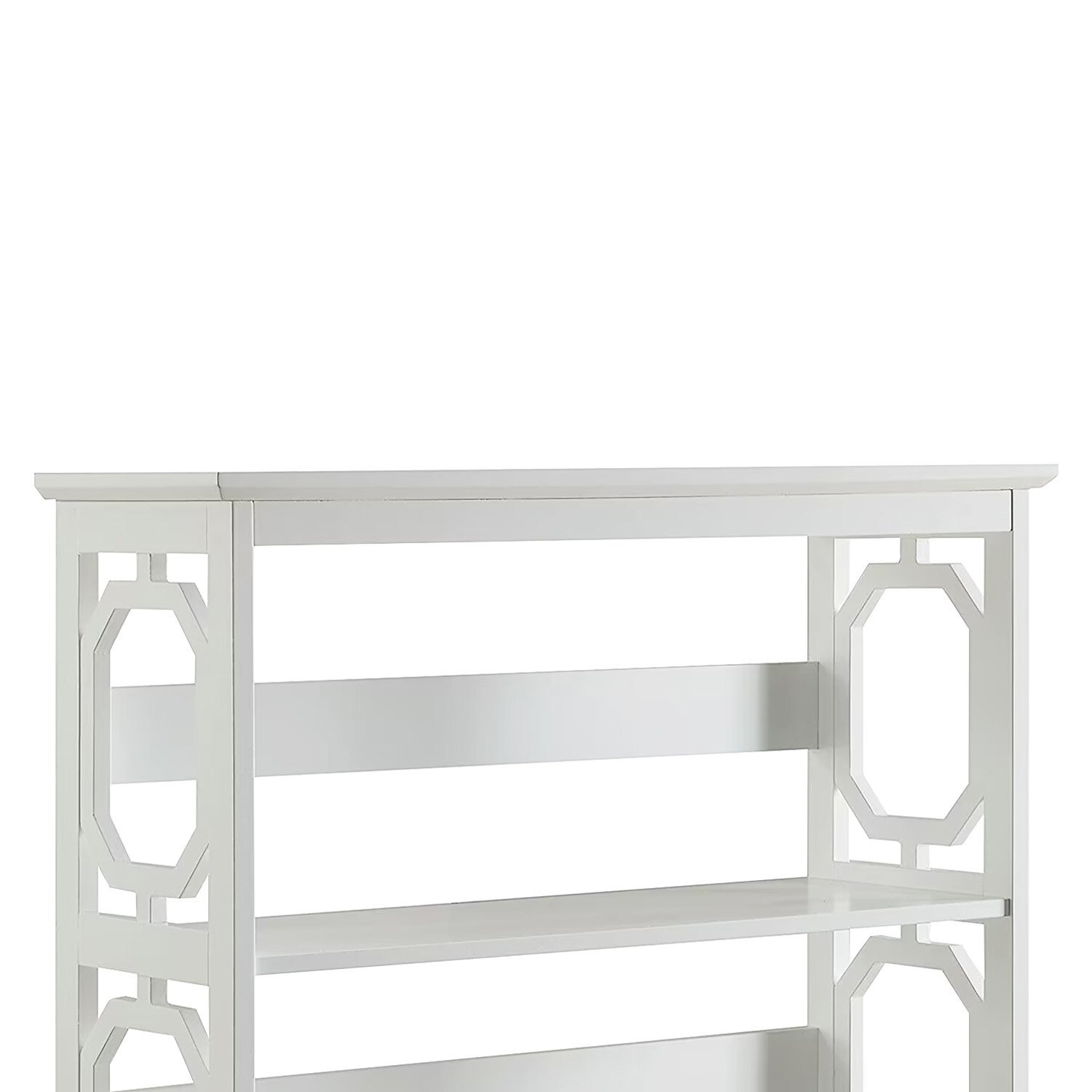 Sarantino Laurel 3-Tier Bookshelf Display Rack in White - V240-TBL-NTD-096-05 Sarantino Laurel 3-Tier Bookshelf Display Rack in White - Image 4