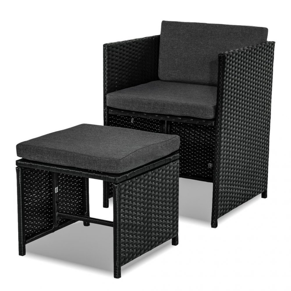 Bali 11 Piece Outdoor Dining Set-Black - V264-OTF-501S-BLK Bali 11 Piece Outdoor Dining Set-Black - Image 7