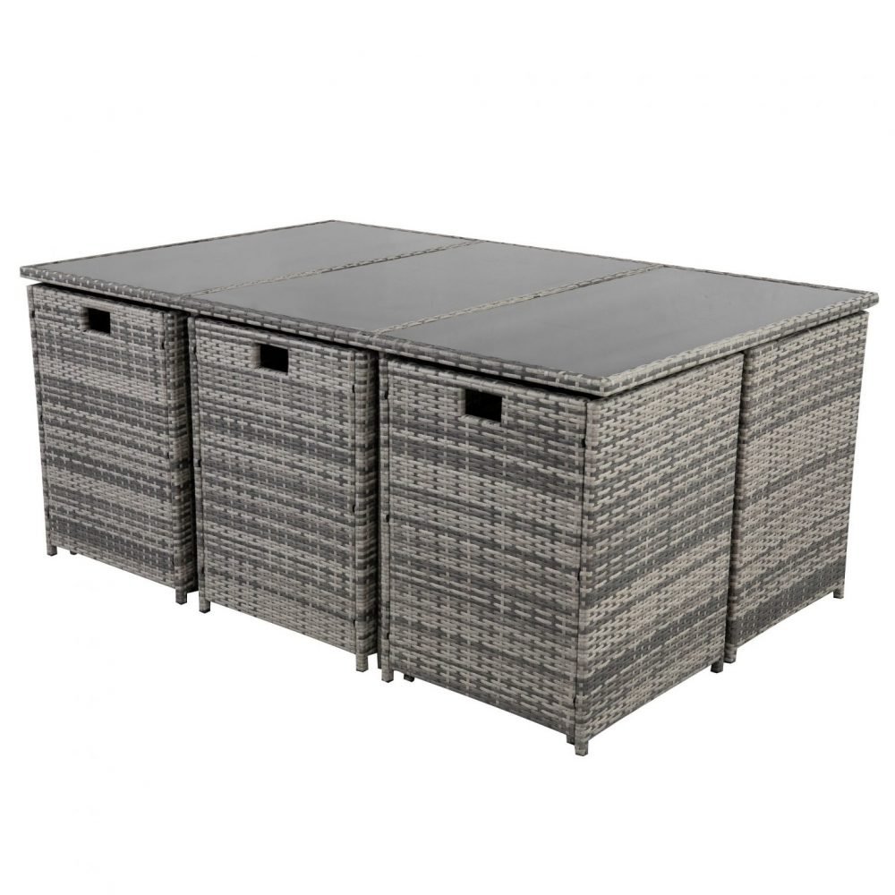 Bali 11 Piece Outdoor Dining Set-Grey - V264-OTF-501S-LGR Bali 11 Piece Outdoor Dining Set-Grey - Image 6