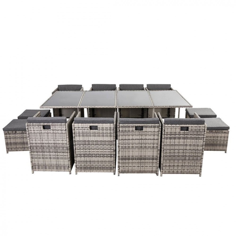 Bali 13PC Outdoor Dining Set-Grey - V264-OTF-502S-LGR Bali 13PC Outdoor Dining Set-Grey - Image 6