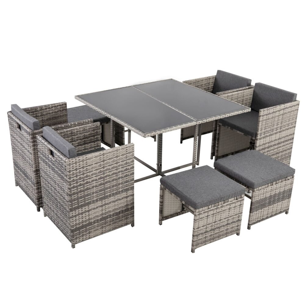 Horrocks 8 Seater Outdoor Dining Set-Grey - V264-OTF-503S-LGR Horrocks 8 Seater Outdoor Dining Set-Grey - Image 5