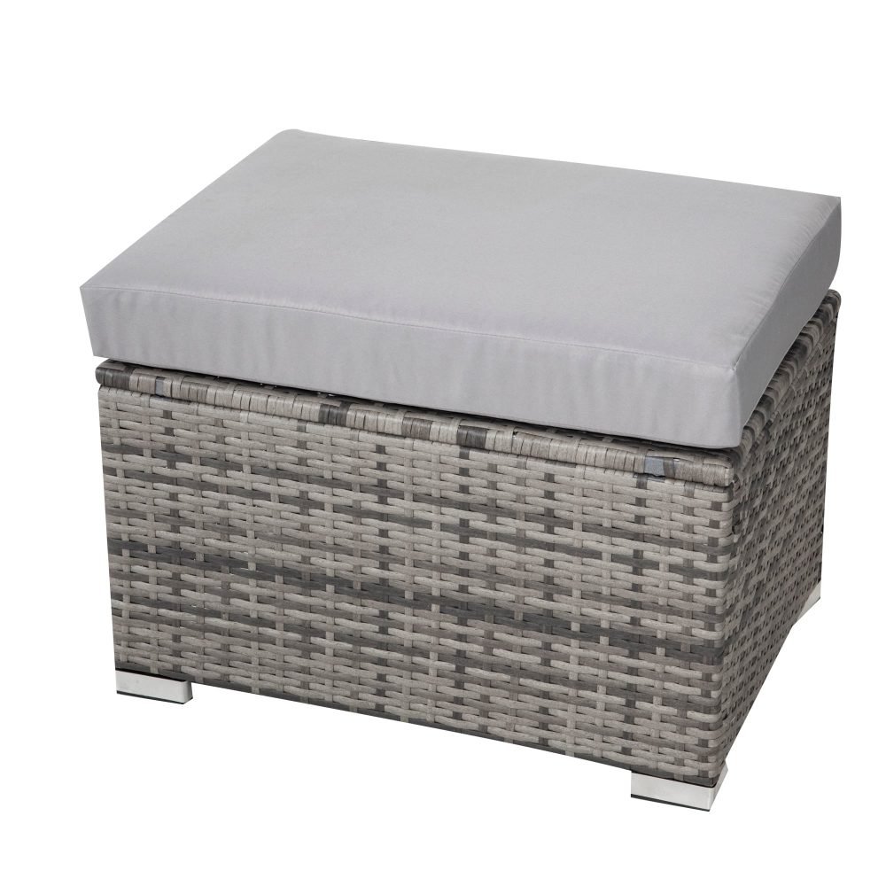 8PC Outdoor Dining Set Wicker Table & Chairs-Grey - V264-OTF-511S-LGR 8PC Outdoor Dining Set Wicker Table & Chairs-Grey - Image 14
