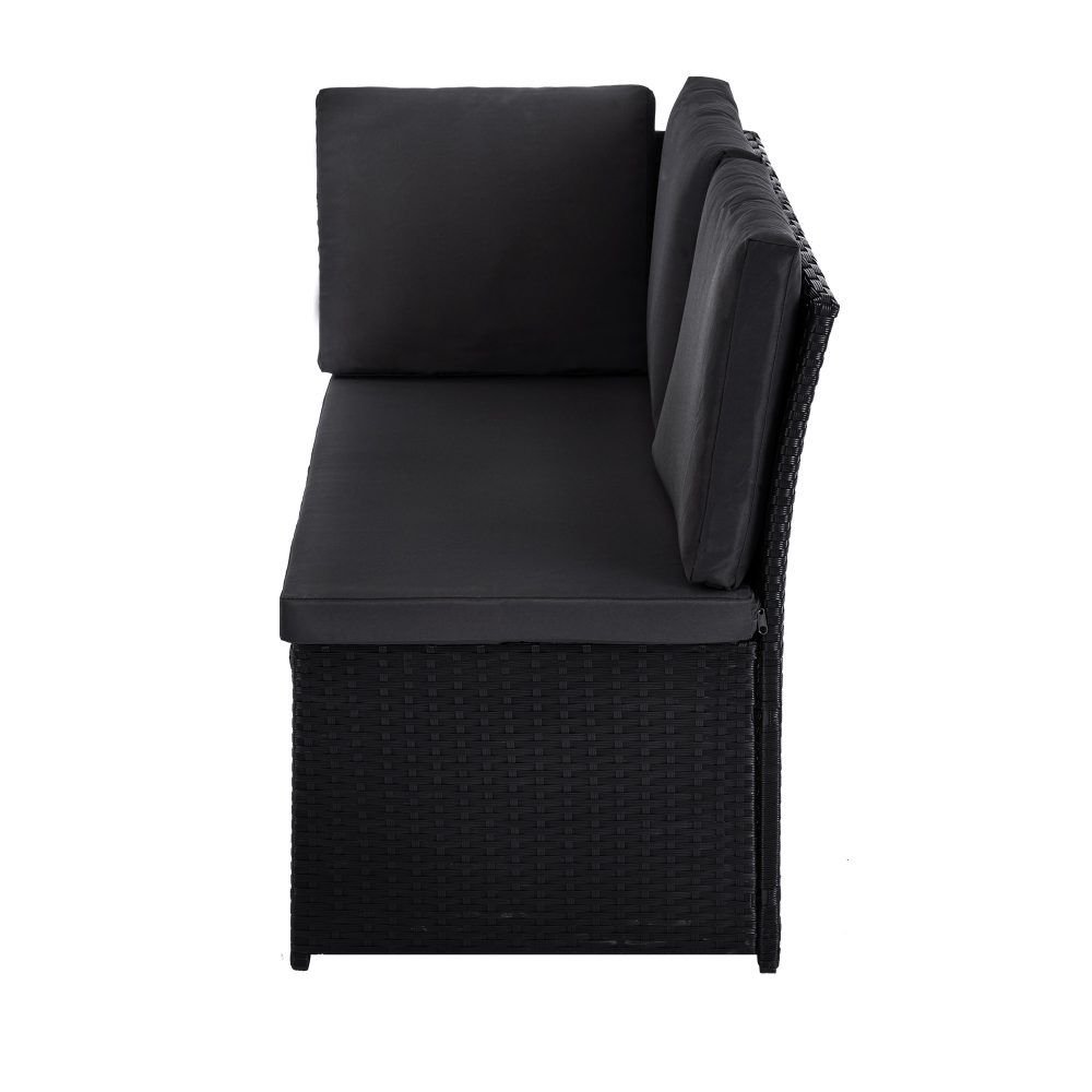 Ella 8-Seater Modular Outdoor Garden Lounge and Dining Set with Table and Stools in Black - V264-OTF-526S-BLK Ella 8-Seater Modular Outdoor Garden Lounge and Dining Set with Table and Stools in Black - Image 7